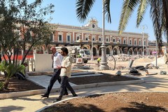 Proseguono i lavori in piazza Aldo Moro a Bari: il sopralluogo di Leccese