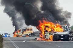 Assalto a un portavalori: inferno sulla statale Bari-Altamura