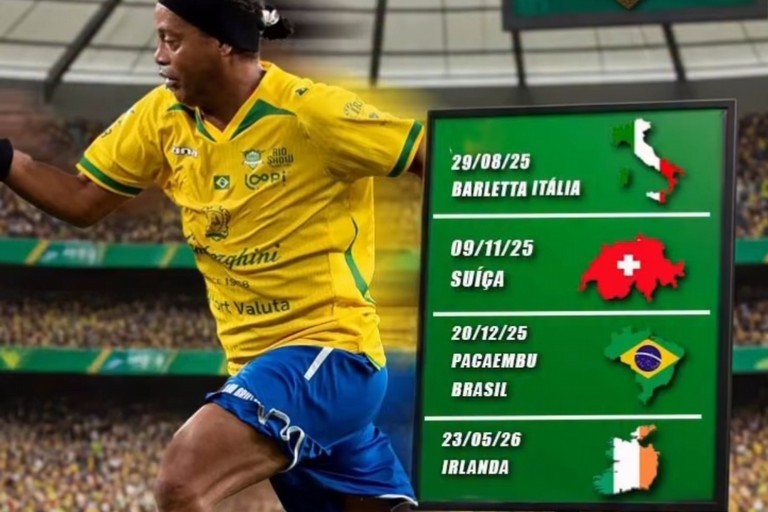 “Jogo dos Famosos” con Ronaldinho a Barletta